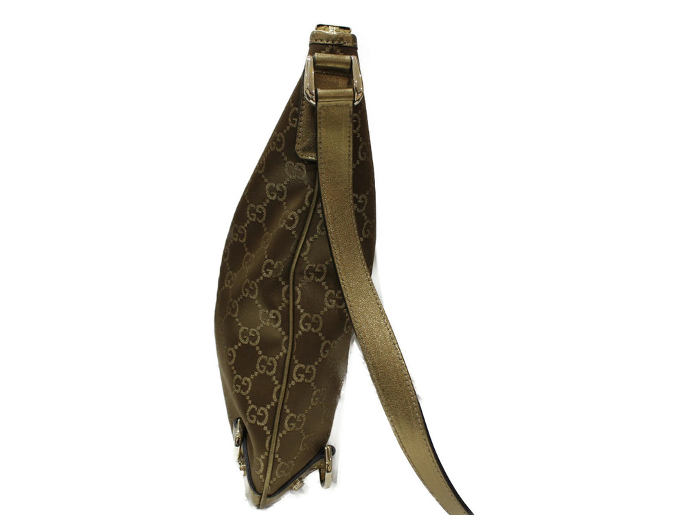 Gucci Ring metallic canvas Bag GG Crossbody gold D Abbey brown